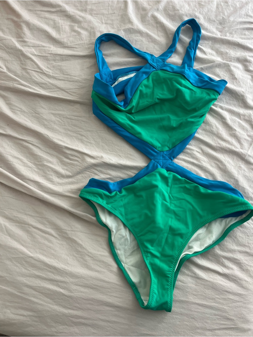 Diva Blue and Teal Colorblock One-Piece Swimsuit